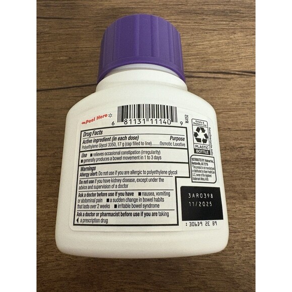 Equate ClearLax Polyethylene Glycol 3350 Powder for Solution, Unflavored, 7 Dose - Picture 4 of 13